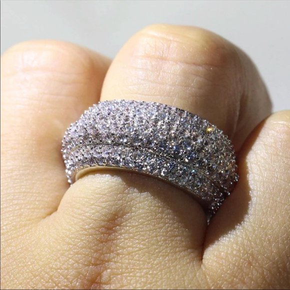 New sterling silver stamped diamond women’s ring - Picture 3 of 9